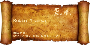 Rubin Aranka névjegykártya