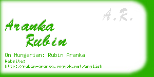 aranka rubin business card